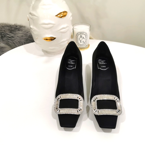 Roger Vivier Belle Vivier Buckle Strass Satin 4.5cm - Picture 1 of 11